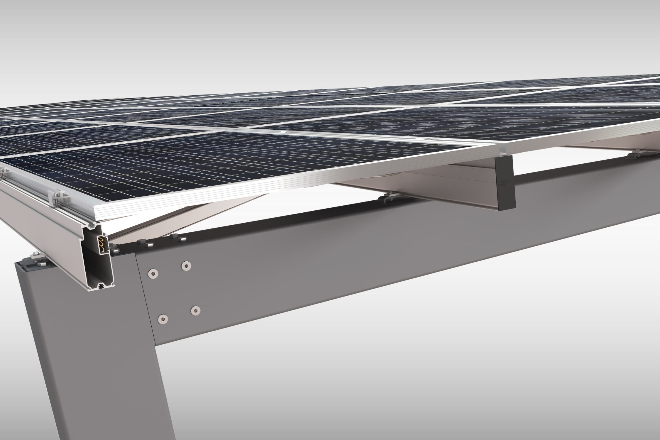 solar carport close-up view solar carport close-up view